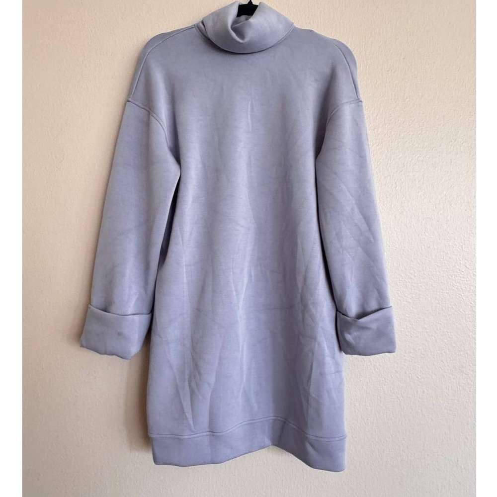 SPANX Periwinkle Blue Turtleneck Cowl Longline Sweater Dress Tunic Loungewear S